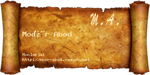 Moór Abod névjegykártya